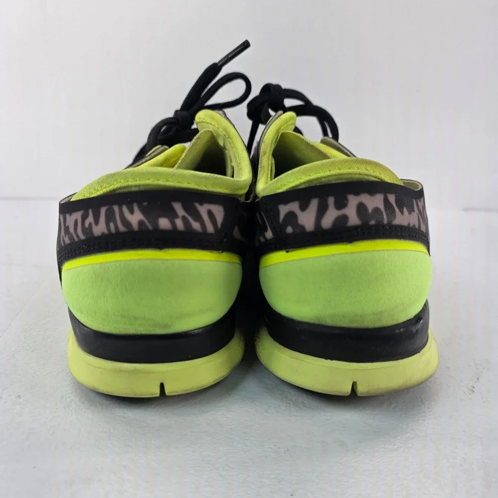 Nike Free TR 5.0 Womens Leopard Print Training Sneakers Neon Green Black Sz 6.5
